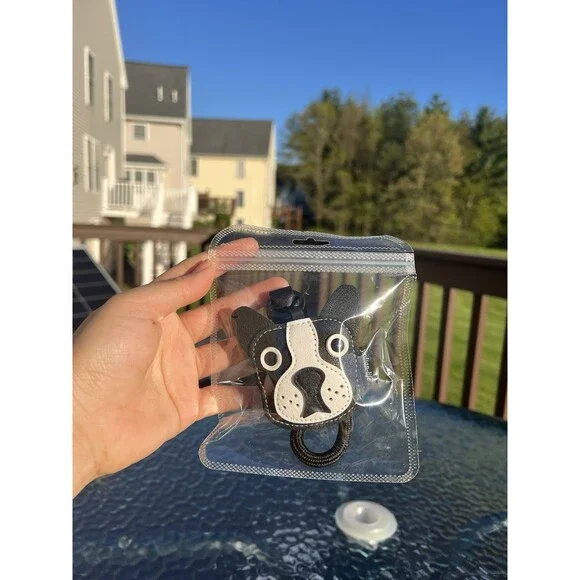 Cute Boston Terrier Puppy Dog Faux leather Keychain & Bag Charm NEW - Picture 8 of 8